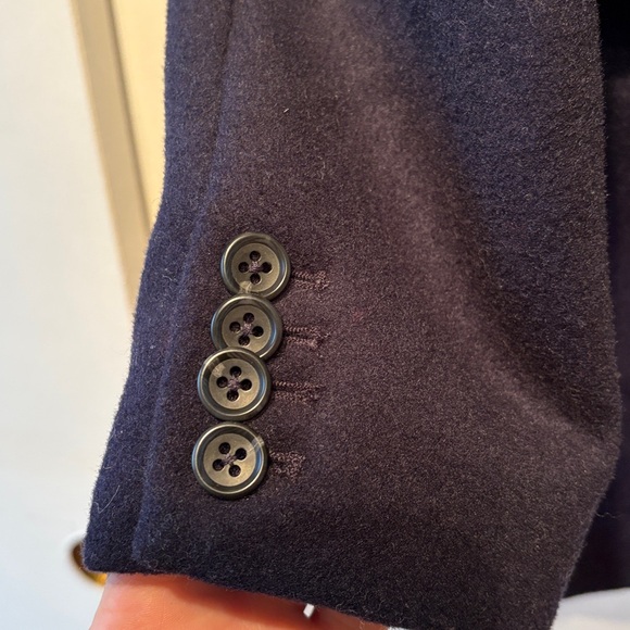 Emerson Fry James Navy Wool Cashmere Blend Blazer S - Picture 8 of 14